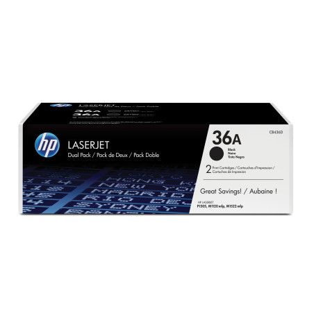 HP Confezione da 2 cartucce originali di Toner nero LaserJet 36A