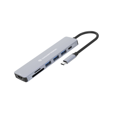 Conceptronic DONN19G replicatore di porte e docking station per laptop Cablato USB 3.2 Gen 1 (3.1 Gen 1) Type-C Grigio