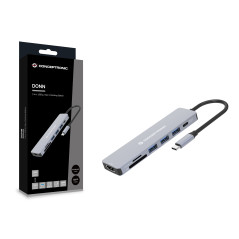 Conceptronic DONN19G replicatore di porte e docking station per laptop Cablato USB 3.2 Gen 1 (3.1 Gen 1) Type-C Grigio