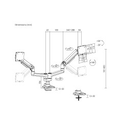 Equip 650183 supporto da tavolo per Tv a schermo piatto 88,9 cm (35") Scrivania Bianco