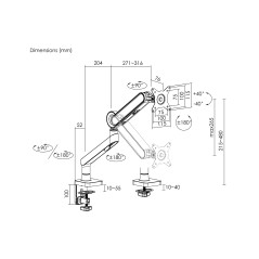 Equip 650185 supporto da tavolo per Tv a schermo piatto 88,9 cm (35") Scrivania Bianco