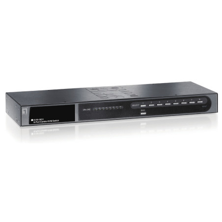 LevelOne KVM-0831 switch per keyboard-video-mouse (kvm) Montaggio rack Nero, Grigio