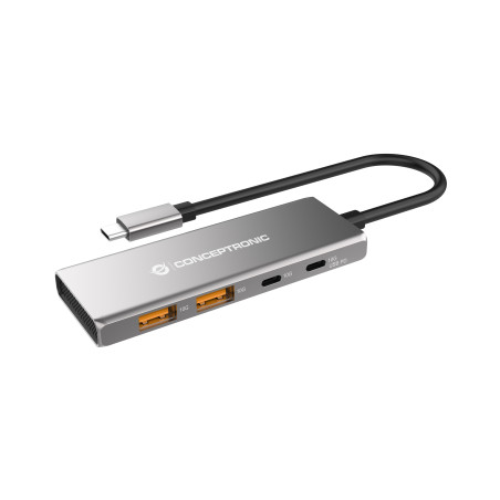 Conceptronic HUBBIES15G hub di interfaccia USB 3.2 Gen 2 (3.1 Gen 2) Type-C 10000 Mbit s Grigio