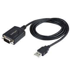 StarTech.com 1P3FPC-USB-SERIAL adattatore per inversione del genere dei cavi DB-9 USB Type-A (4 pin) USB 2.0 Nero