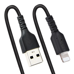 StarTech.com Cavo Lightning a USB-A da 1m Certificato MFi, Cavetto iPhone Spiralato di Ricarica Alimentazione, Resistente Cavo