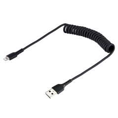 StarTech.com Cavo Lightning a USB- A da 50 cm Certificato MFi, Cavetto iPhone Spiralato di Ricarica/Alimentazione, Resistente