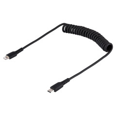 StarTech.com Cavo USB-C a Lightning da 50 cm Certificato MFi, Cavetto iPhone Spiralato di Ricarica/Alimentazione, Resistente