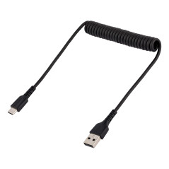 StarTech.com Cavo USB C Ricarica Veloce da 50cm Cavetto USB tipo C 2.0 Spiralato di Alimentazione e Sincronizzazione Cavo