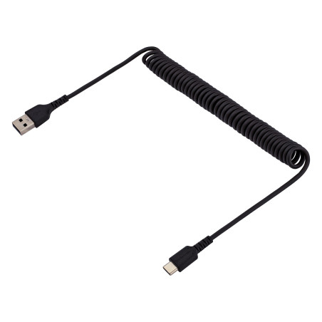 StarTech.com Cavo USB C Ricarica Veloce da 1m Cavetto USB tipo C 2.0 Spiralato di Alimentazione e Sincronizzazione Cavo