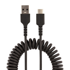 StarTech.com Cavo USB C Ricarica Veloce da 1m Cavetto USB tipo C 2.0 Spiralato di Alimentazione e Sincronizzazione Cavo