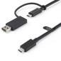 StarTech.com Cavo USB-C da 1 m con adattatore Dongle USB-A - Cavo ibrido 2-in-1 USB tipo C con USB-A - Da USB-C a USB-C