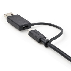 StarTech.com Cavo USB-C da 1 m con adattatore Dongle USB-A - Cavo ibrido 2-in-1 USB tipo C con USB-A - Da USB-C a USB-C