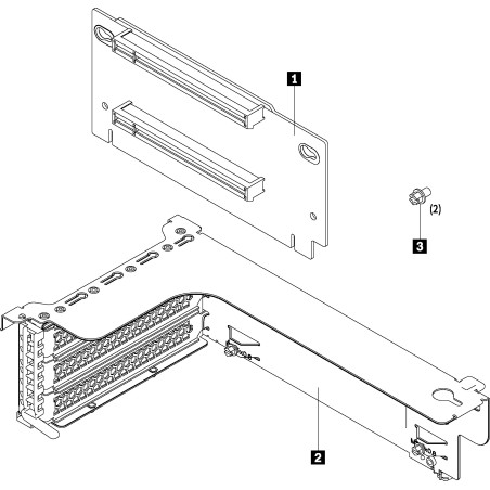 Lenovo ThinkSystem SR550 SR590 SR650 x16 x8 PCIe FH Riser 1 Kit Kit di montaggio