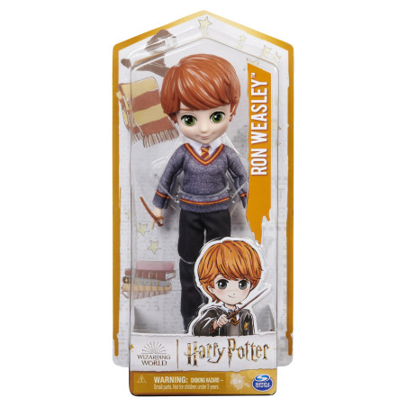 Wizarding World | Bambola articolata Ron Weasley 20cm | Bacchetta e divisa di Hogwarts inclusa | Collezione Harry Potter | Per