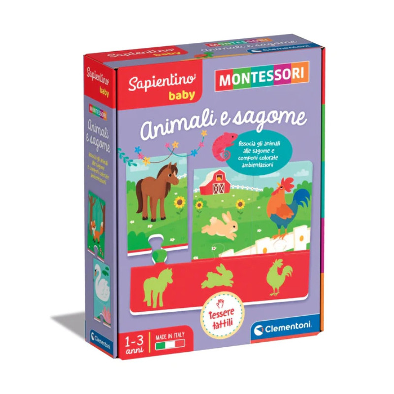 Clementoni Sapientino Montessori Animali e Sagome