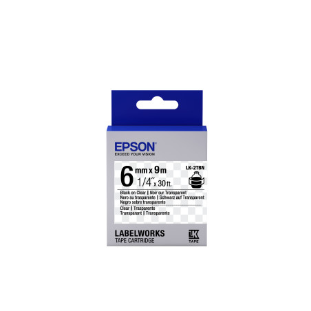 Epson Nastro fondo Trasparente per testo Nero 6 9 LK-2TBN