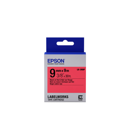 Epson Nastro fondo Pastello Rosso per testo Nero 6 9 LK-3RBP