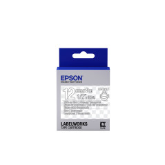 Epson Nastro fondo Trasparente per testo Bianco 12 9 LK-4TWN