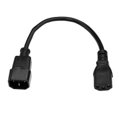 StarTech.com Cavo Prolunga di Alimentazione da 1m, Prolunga Elettrica AC da IEC 320 C14 a IEC 320 C13, 15A-125V, 14AWG, Cavo di