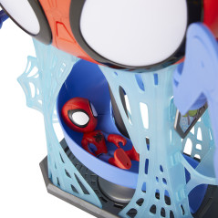 Marvel Spidey e I Suoi Fantastici Amici, Playset Webquarter, playset con luci e suoni, include un personaggio e un veicolo, per