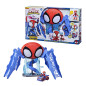 Marvel Spidey e I Suoi Fantastici Amici, Playset Webquarter, playset con luci e suoni, include un personaggio e un veicolo, per