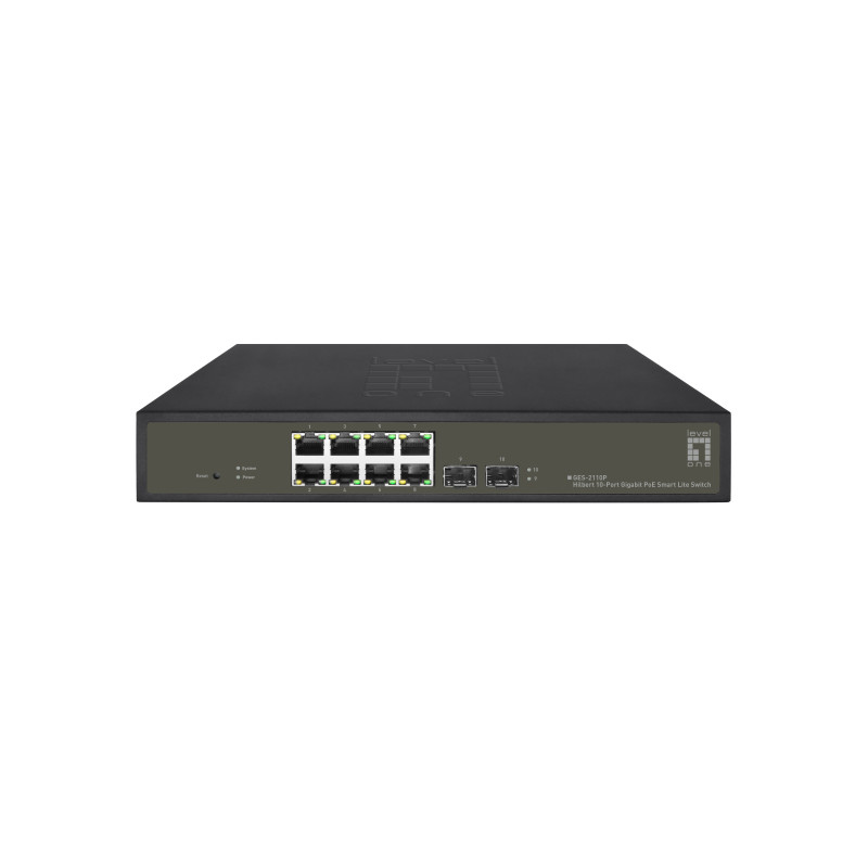 LevelOne GES-2110P switch di rete Gestito L2 Gigabit Ethernet (10/100/1000) Supporto Power over Ethernet (PoE) Nero