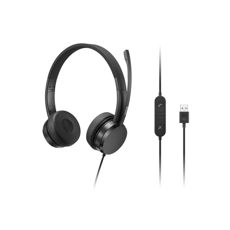 Lenovo 4XD1K18260 cuffia e auricolare Cablato A Padiglione Musica/Giornaliera USB tipo A Nero