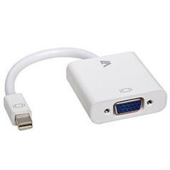 V7 Adaptador blanco de vídeo con conector Mini DisplayPort macho a VGA hembra