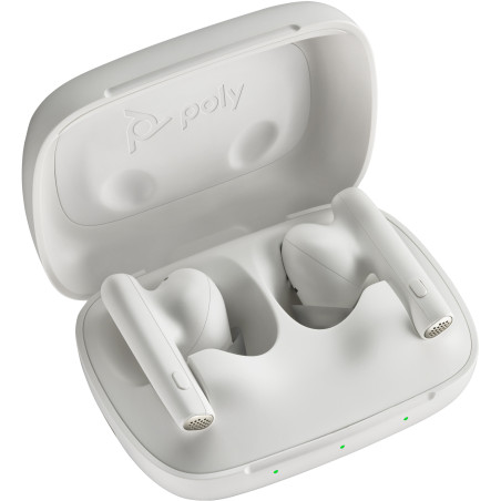 POLY Auricolari bianco sabbia Voyager Free 60 UC + Adattatore BT700 USB-C + Custodia per ricarica di base