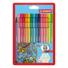 STABILO Pen 68 marcatore Multicolore 15 pz