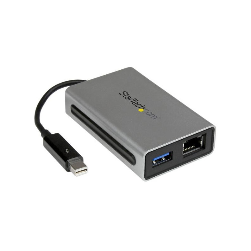 StarTech.com Adattatore di rete Thunderbolt a Gigabit Ethernet - Convertitore esterno da TB a RJ45 con porta USB 3.0 integrata