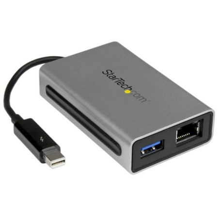 StarTech.com Adattatore di rete Thunderbolt a Gigabit Ethernet - Convertitore esterno da TB a RJ45 con porta USB 3.0 integrata