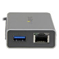 StarTech.com Adattatore di rete Thunderbolt a Gigabit Ethernet - Convertitore esterno da TB a RJ45 con porta USB 3.0 integrata