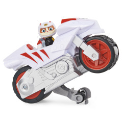 PAW Patrol , veicolo Moto Pups di Wildcat, motocicletta con motore a retrocarica e personaggio, per bambini dai 3 anni in su