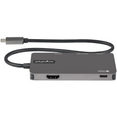 StarTech.com Adattatore multiporta USB C - Da USB-C a 4K HDMI, 100W Power Delivery Pass-through, slot SD MicroSD, Hub USB 3.0 a