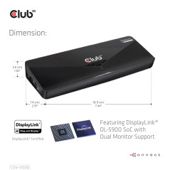 CLUB3D CSV-3103D The Club 3D Universal USB 3.1 Gen 1 UHD 4K Docking station