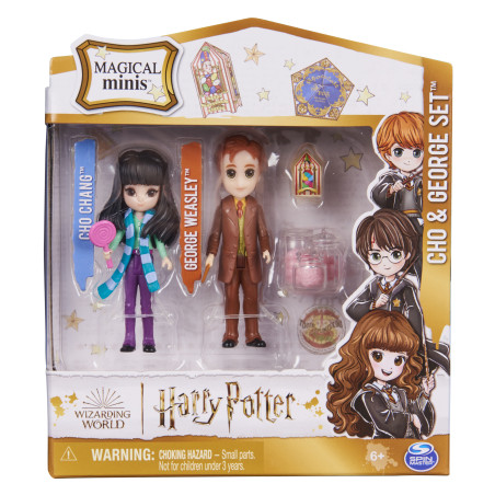 Wizarding World | Set Amicizia con personaggi George Weasley e Cho Chang | Bambole da 7.5cm | 2 accessori | Giocattoli per