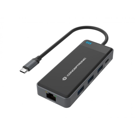 Conceptronic DONN14G replicatore di porte e docking station per laptop Cablato USB 3.2 Gen 1 (3.1 Gen 1) Type-C Grigio