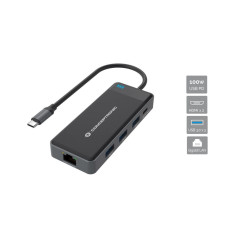 Conceptronic DONN14G replicatore di porte e docking station per laptop Cablato USB 3.2 Gen 1 (3.1 Gen 1) Type-C Grigio