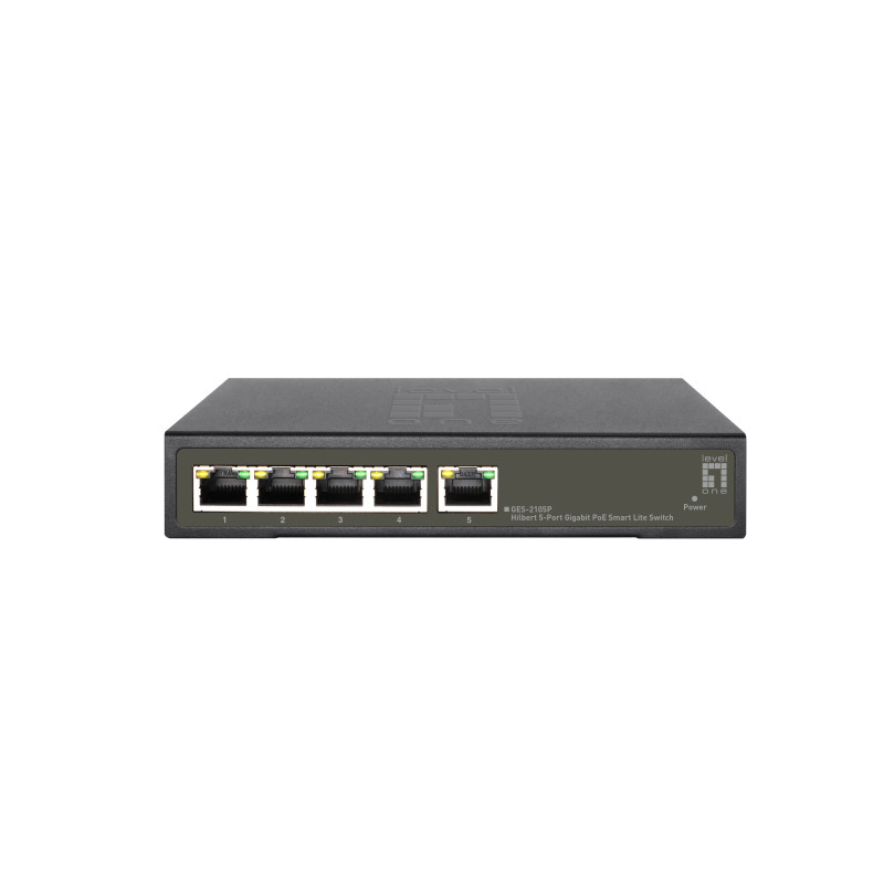 LevelOne GES-2105P switch di rete Gestito L2 Gigabit Ethernet (10/100/1000) Supporto Power over Ethernet (PoE) Nero