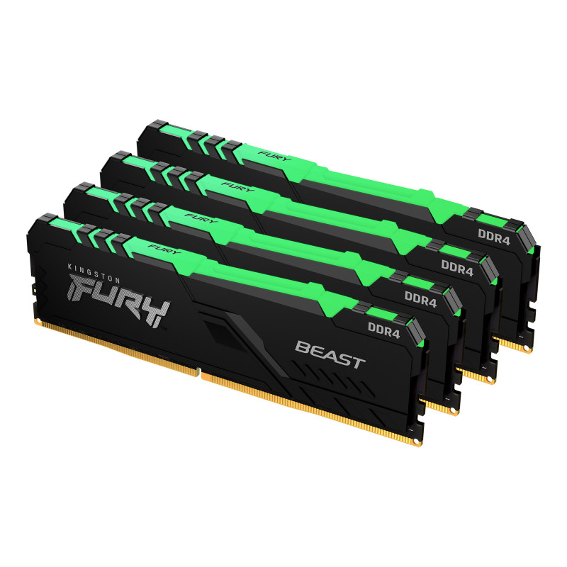 Kingston Technology FURY Beast RGB memoria 64 GB 4 x 16 GB DDR4 3200 MHz