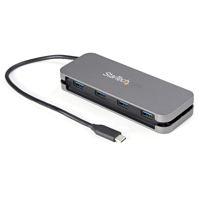 StarTech.com HB30CM4AB hub di interfaccia USB 3.2 Gen 1 (3.1 Gen 1) Type-C 5000 Mbit/s Nero, Grigio