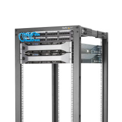 StarTech.com Server Rack a 4 Montanti 25U Open Frame, Armadio Rack di Rete 19" con Ruote, piedini di livellamento montaggio a