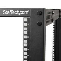 StarTech.com Server Rack a 4 Montanti 25U Open Frame, Armadio Rack di Rete 19" con Ruote, piedini di livellamento montaggio a