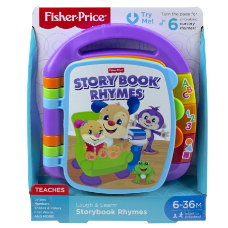 Fisher-Price Libro delle Canzoncine Ridi e Impara, Libricino per Imparare Parole, Lettere e Numeri 6+ Mesi