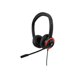 V7 Cuffie k-12 per l'istruzione Safesound con microfono, limitazione del volume, antimicrobico, cavo da 2 m, 3,5 mm, laptop,