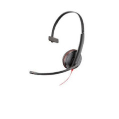 POLY Blackwire 3215 Auricolare Cablato A Padiglione Ufficio USB tipo A Nero, Rosso