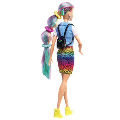 Barbie Totally Hair ​ - Capelli Multicolor con capelli con funzione cambia colore, include 16 accessori alla moda 3+ Anni