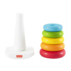 Fisher-Price Piramide 5 Anelli Eco, in Materiali Vegetali, Giocattolo Impilabile per Bambini 6+Mesi