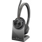 POLY Cuffie Voyager 4320 UC stereo USB-A + adattatore USB-A BT700 + supporto per ricarica